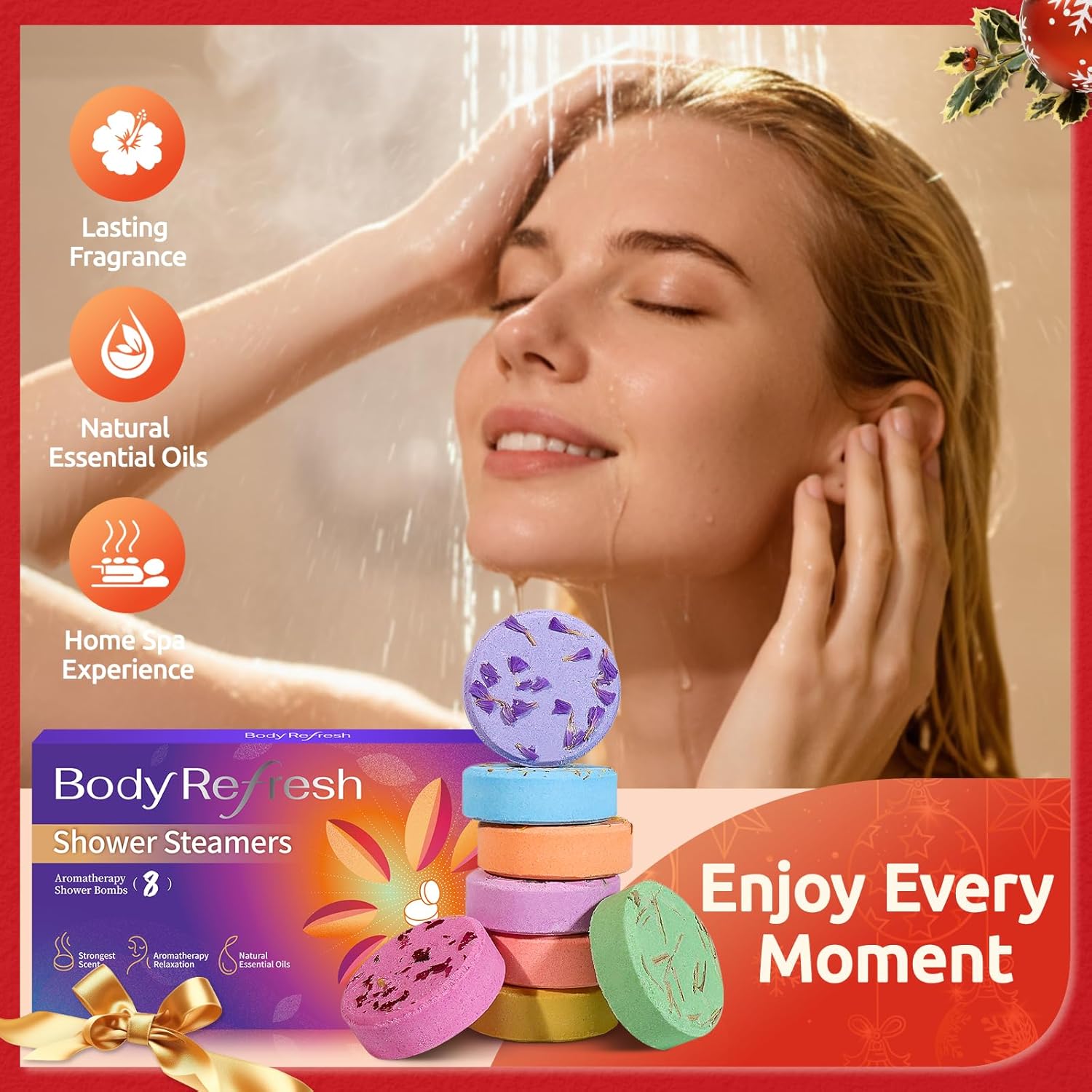 Shower Steamers Aromatherapy - 8 Pack Shower Bombs with Essential Oils, Christmas Gifts for Women Stocking Stuffers, Birthday Gifts for Women Girlfriend Her Self Care Relaxation Home SPA Stress Relief - Image 8