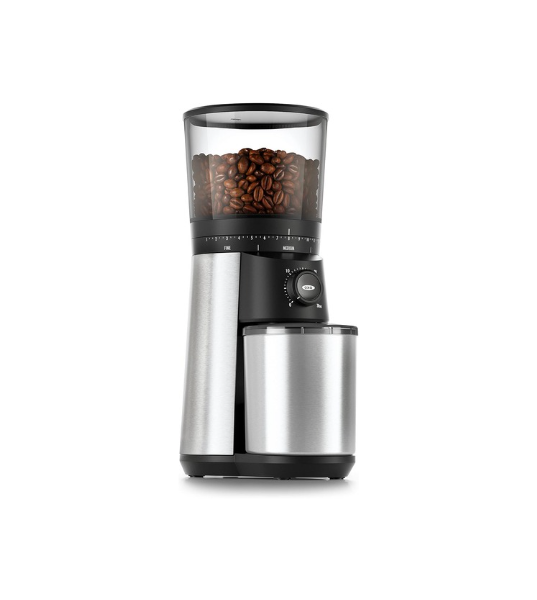 OXO Brew Conical Burr Coffee Grinder - Silver, Stainless Steel Burrs, One-Touch Automatic Smart Grind