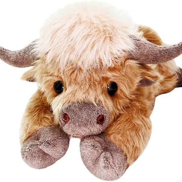 uoozii 20" | 4 Pounds Highland Cow Weighted Stuffed Animals with Unscented Microwavable Heating Pad, Cute Coolable Heatable Weighted Plush Warm Gift for Kids & Adults
