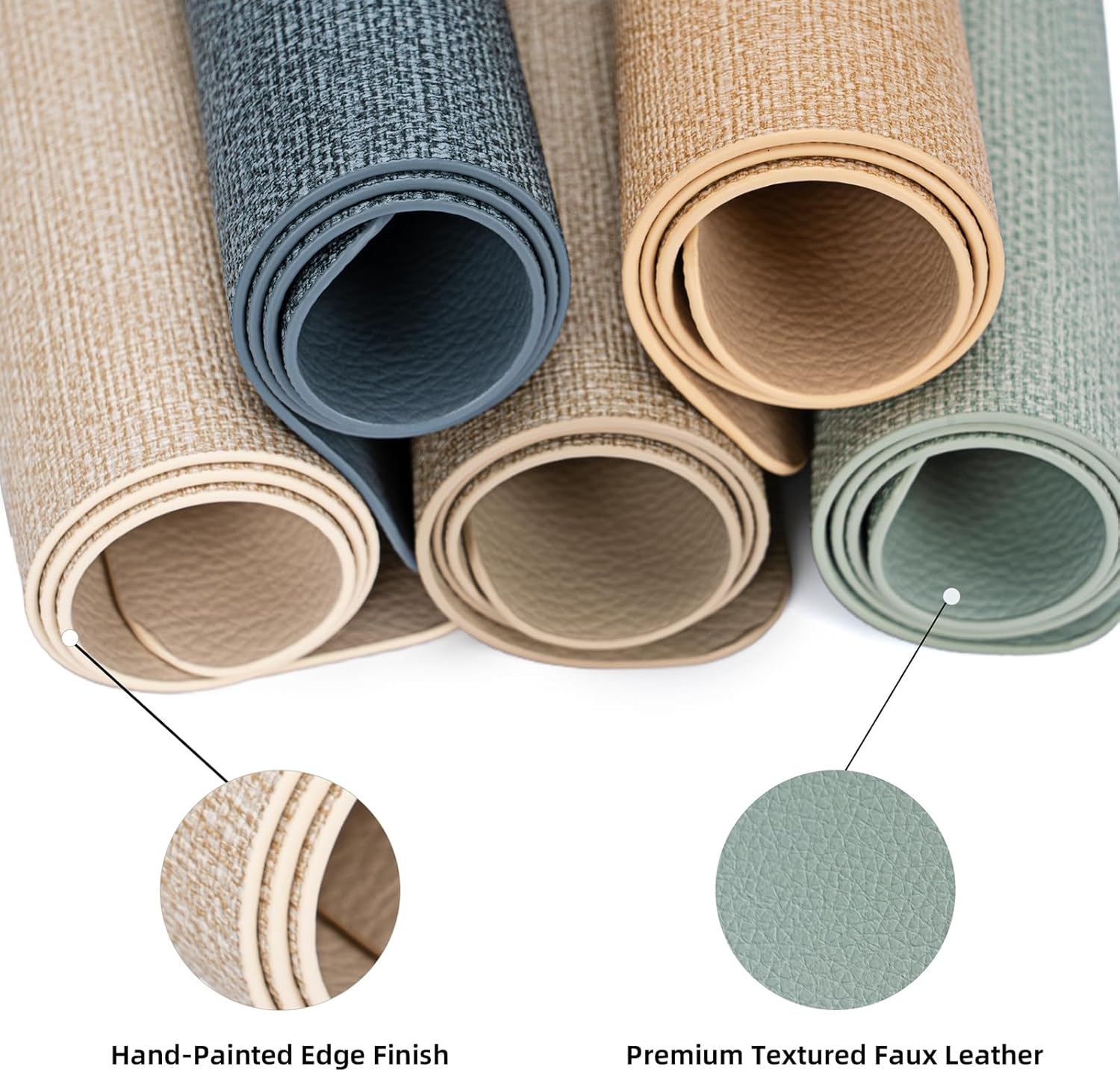 PROMATTOO Heat Resistant Placemats Set of 2, 17x12in Waterproof Wipeable Faux Leather Non Slip Table Mats, Easy to Clean, Stain Resistant, for Kitchen Dining Room– Charcoal Blue - Image 6