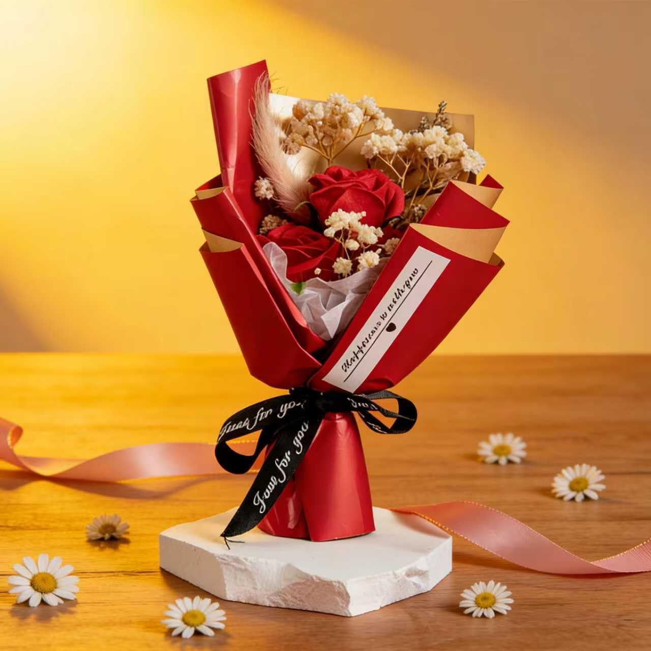 Gifts for Girlfriend Wife Lover Unique Ideas Wedding Engagement Gifts Heart-shaped Valentines Red Rose Love You Gift Romantic Gift Set - Image 4