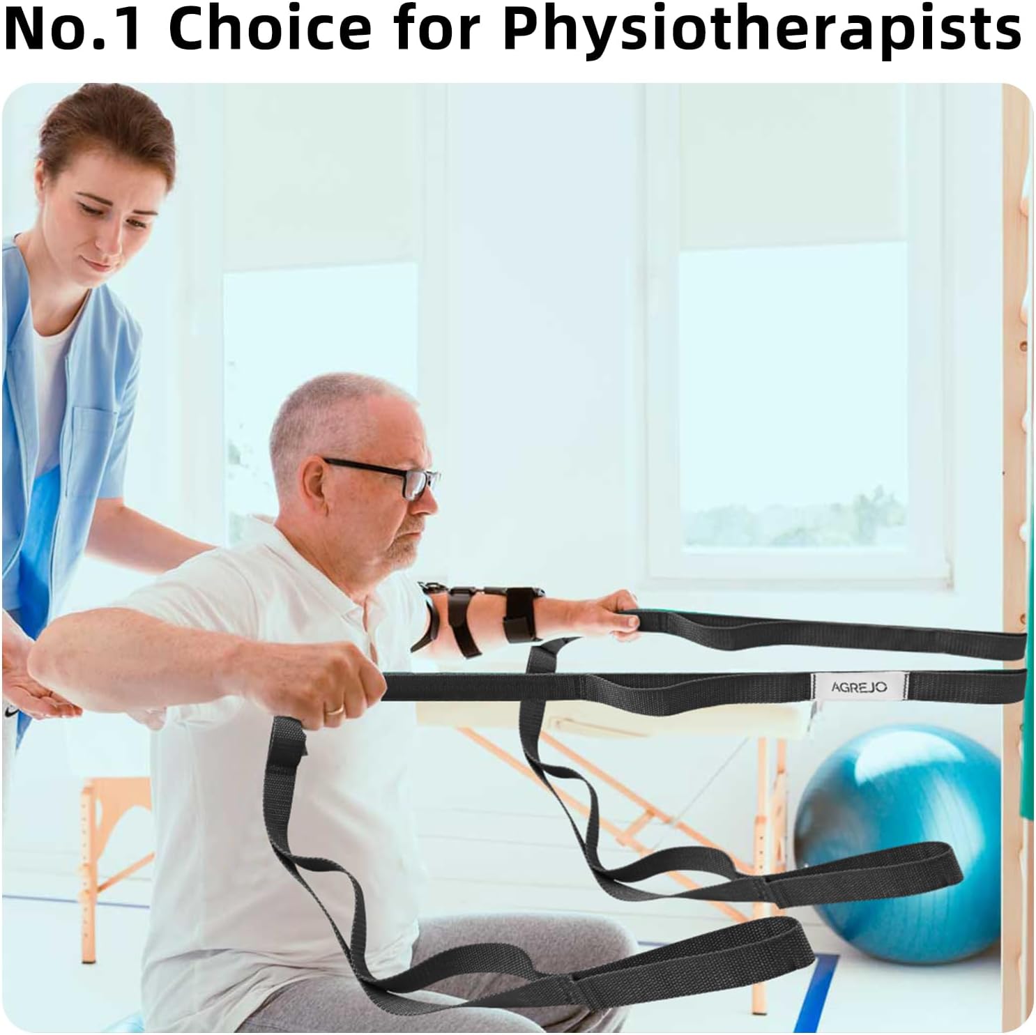 Stretching Strap Yoga Strap Physical Therapy for Home Workout, 10 Loops Non-Elastic Stretch Band for Pilates, Flexibility, Exercise and Gymnastics - Image 5