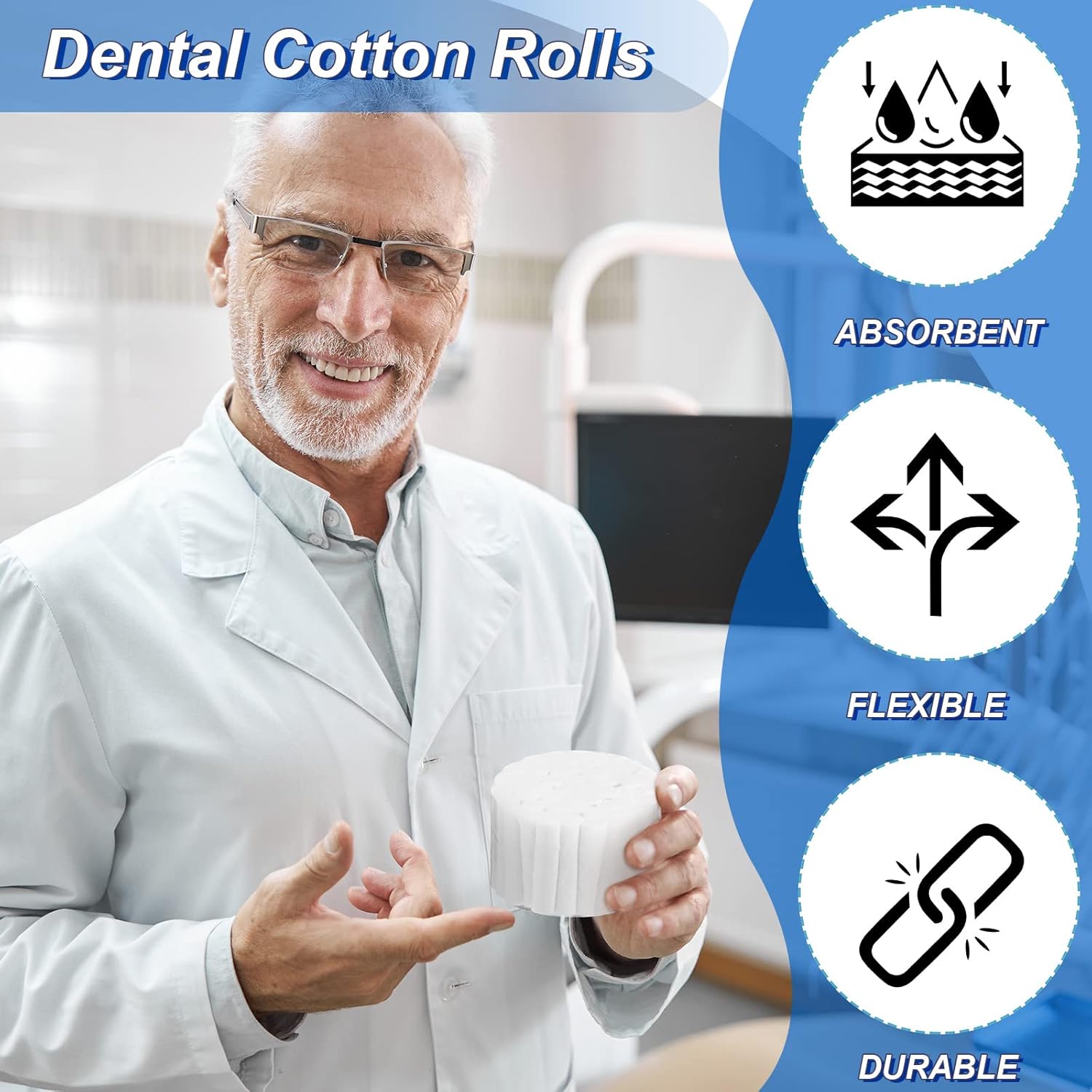200 Pcs 1.5 Inch Dental Cotton Rolls for Mouth, Gauze Rolls Cottons Pads for Dentists Flexible Good Absorbent Nose Plugs Swabs for Kid, Adult Nosebleed, Mouth Gauze Accessories - Image 5