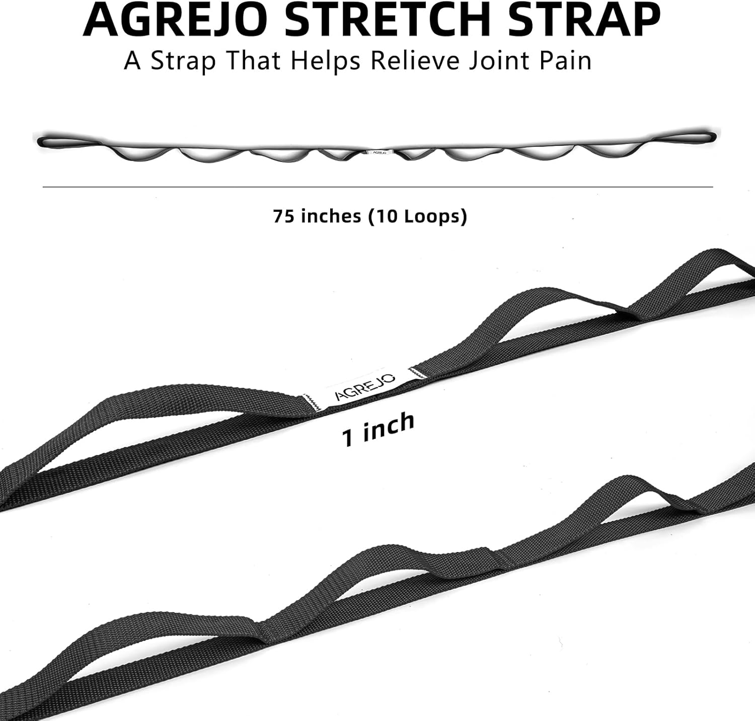 Stretching Strap Yoga Strap Physical Therapy for Home Workout, 10 Loops Non-Elastic Stretch Band for Pilates, Flexibility, Exercise and Gymnastics - Image 4