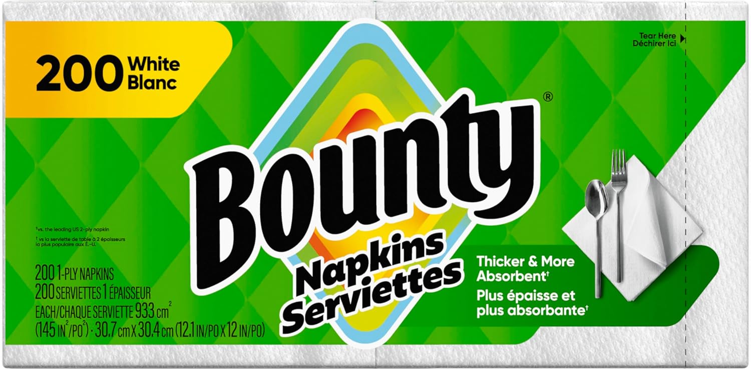 Bounty Paper Napkins, White, 200 Count, Packaging may vary - Image 3