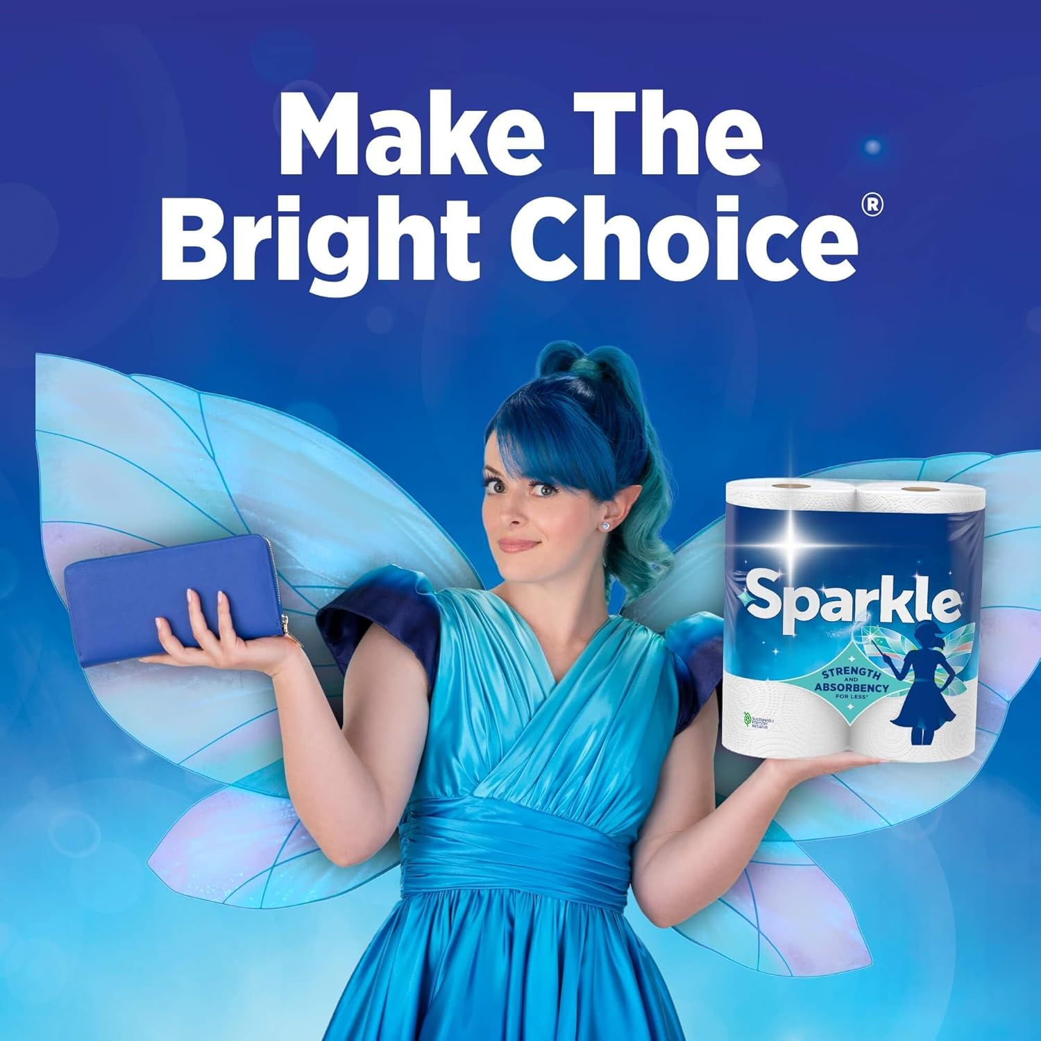 Sparkle Tear-A-Square Paper Towels, 2 Double Rolls (220 Sheets Total) - Strong 2-Ply Towels for Kitchen Cleanup and Everyday Messes - Image 3