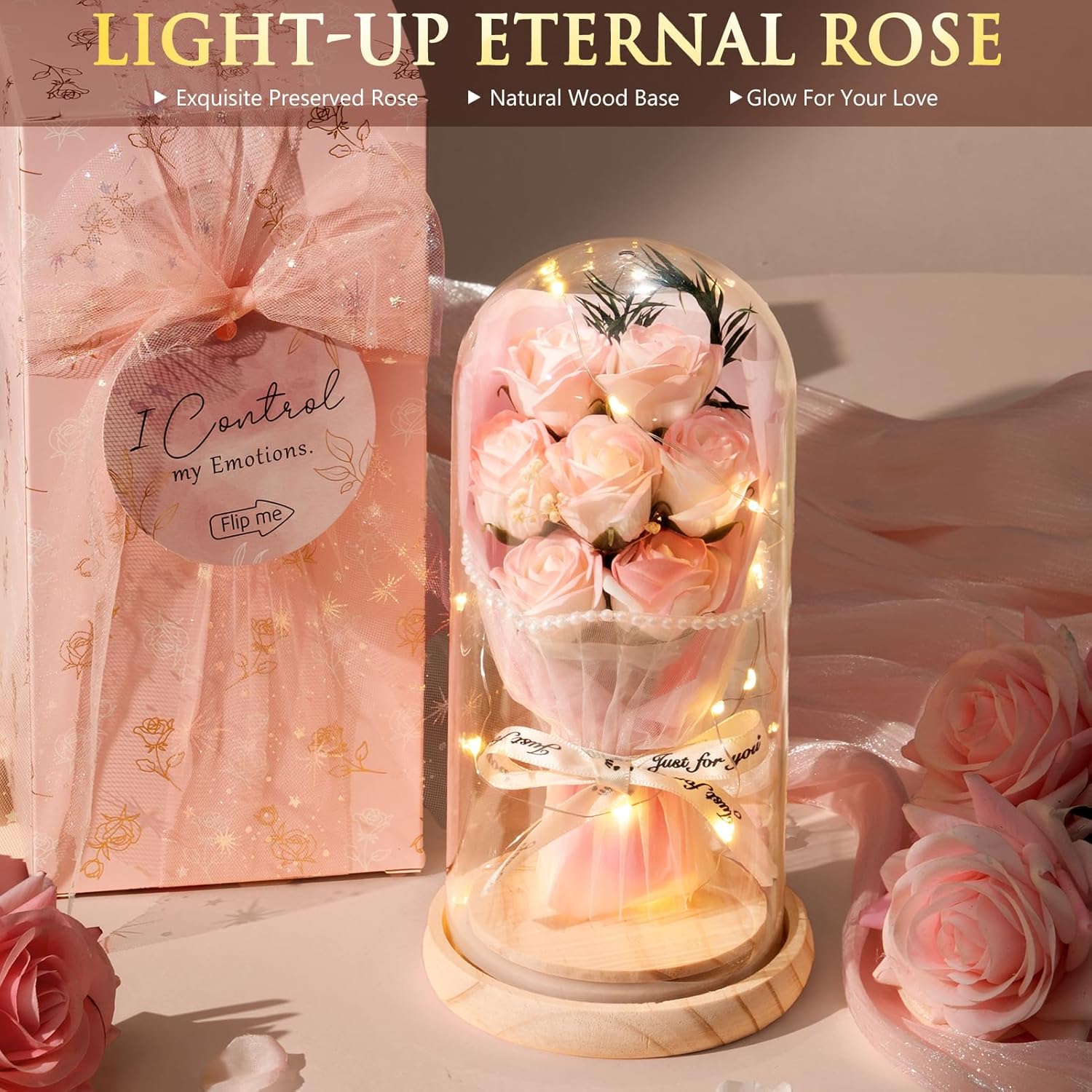Spa Gifts for Women Teen Girl Gifts Trendy Stuff, Positive Affirmation Cards & Self Care Baskets Preserved Rose Flowers Set, Get Well Birthday Mothers Day Gift for Mom Her Grandma Teenage Girls Friend - Image 2