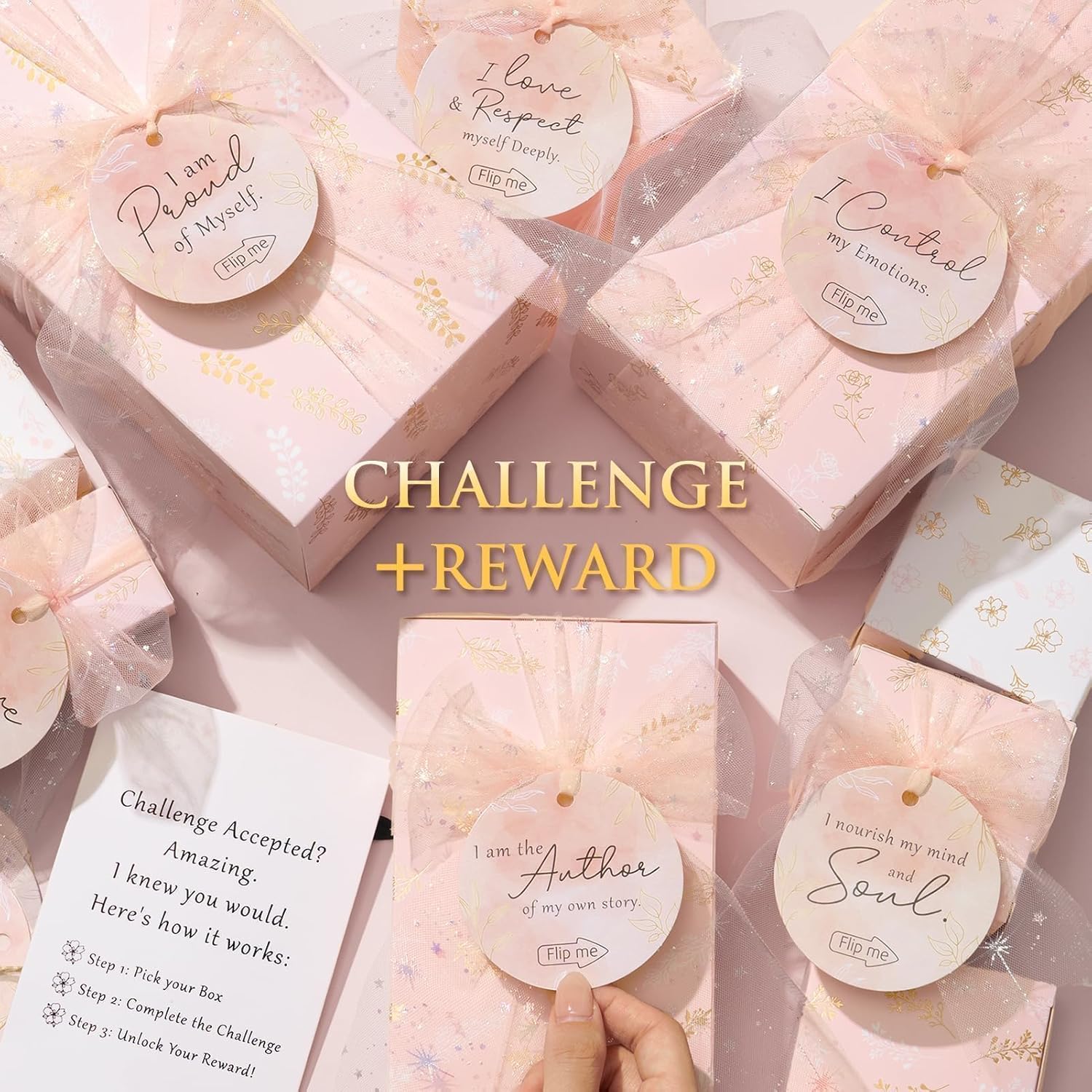 Spa Gifts for Women Teen Girl Gifts Trendy Stuff, Positive Affirmation Cards & Self Care Baskets Preserved Rose Flowers Set, Get Well Birthday Mothers Day Gift for Mom Her Grandma Teenage Girls Friend - Image 6