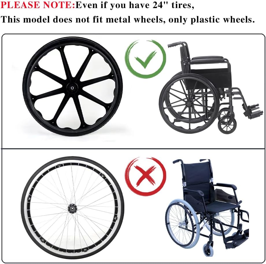 Wheelchair Rear Wheel Replacement Tire, 24 "X 1" Universal Flat-Free Polyurethane Tire,Equipped With Installation Tools, Wheelchair Accessories For All Brands(1 Pair) - Image 3