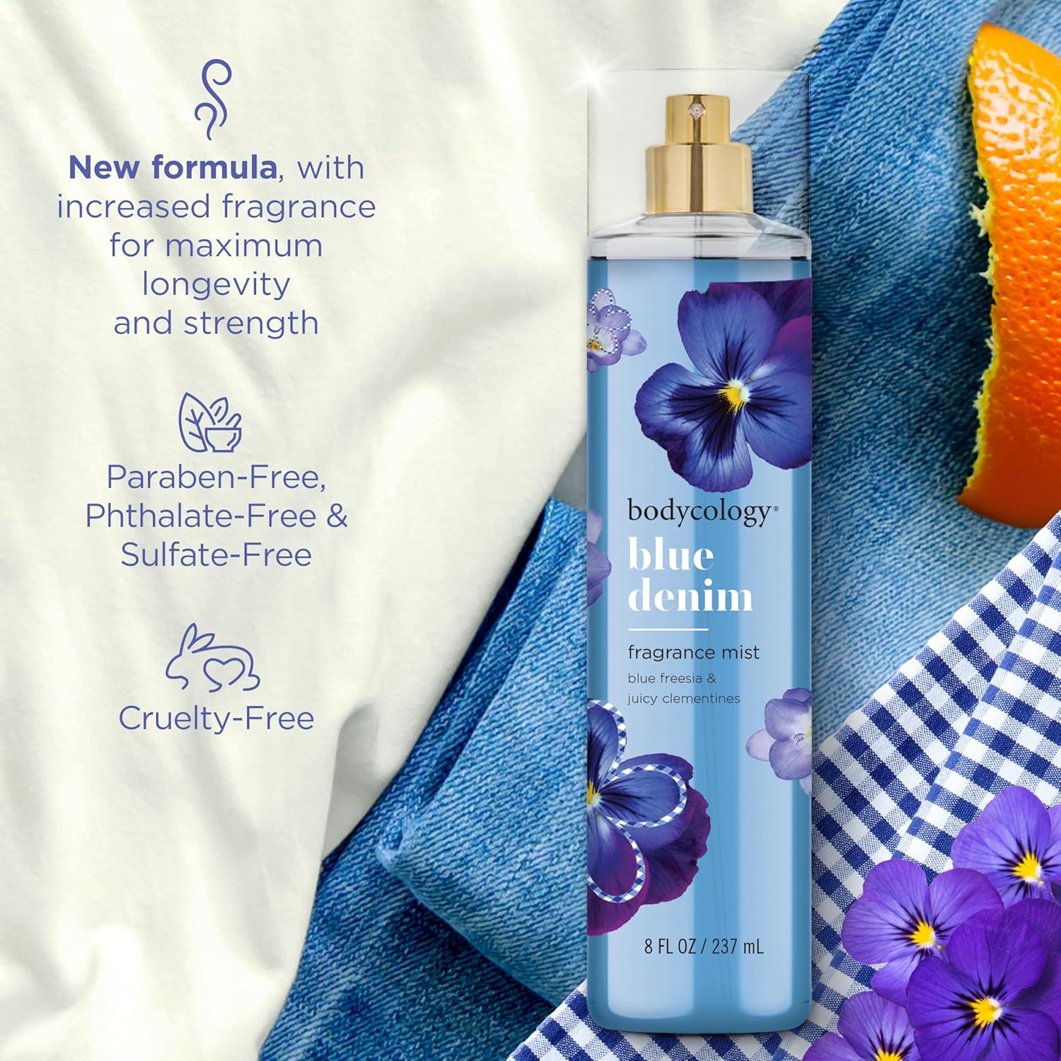 Bodycology Long-Lasting Fragrance Body Mist, Blue Denim, 8 fl oz - Image 3